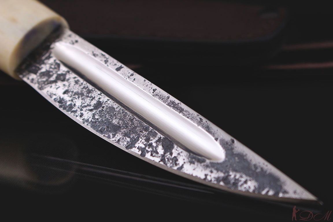 Якутский нож малый "БЫHЫЧЧА" кованая 95х18. Рукоять рог/береста.