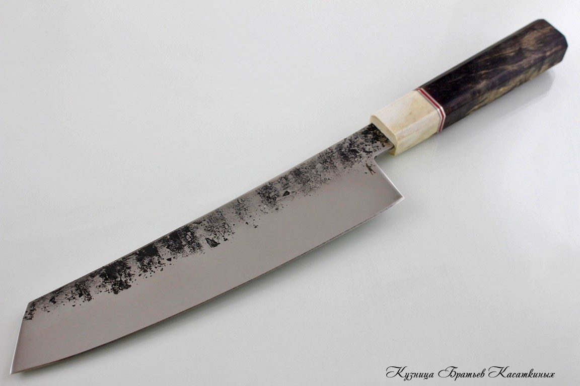 Кухонные ножи Японский кухонный нож "Кирицуке" Кованая х12мф. Рукоять карельская береза. 