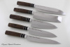 Набор кухонных ножей "Samurai" сталь 95х18. Рукоять дерево Венге.